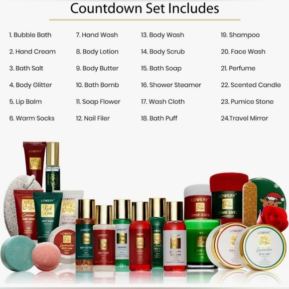 NEW 24 Body Care Products Advent Calendar By Lovery - Valued At $349